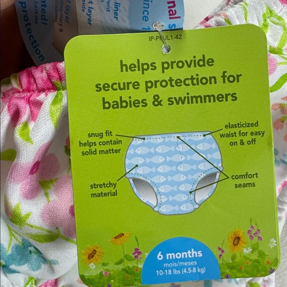 i‎ play. Floral Reusable Swim Diaper - Pink, Blue & Green